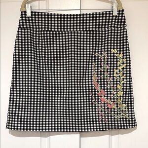 Charter Club gingham embroidered skirt/skort with spandex NWOT